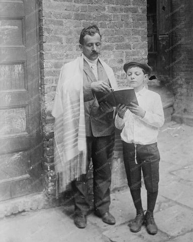 Jewish Man And Boy Read Bible Vintage 8x10 Reprint Of Old Photo - Photoseeum