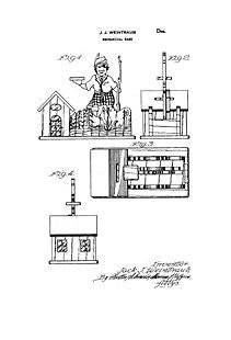 USA Patent Weintraub Mechanincal Bank 1940's Drawings - Photoseeum