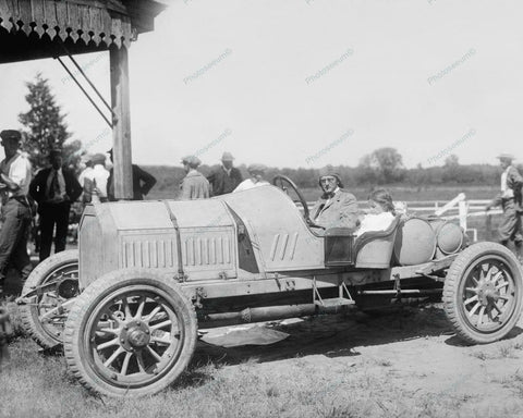 Racing Car Antique With Young Girl 1906 Vintage 8x10 Reprint Of Old Photo - Photoseeum