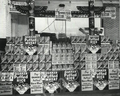 Quaker Puffed Wheat Display Vintage 8x10 Reprint Of Old Photo 2 - Photoseeum