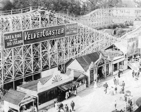 Chicago Velvet Roller Coaster 1910 Vintage 8x10 Reprint Of Old Photo - Photoseeum