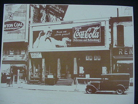 Coca Cola Barber Pole, Model T,Sepia Card Stock Photo 1940s - Photoseeum