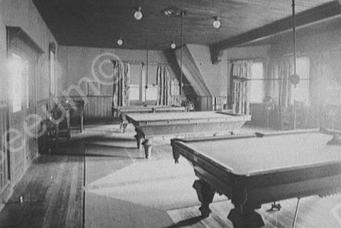 Pool Room in Adirondack Mountains 1940s 4x6 Reprint Of Old Photo - Photoseeum