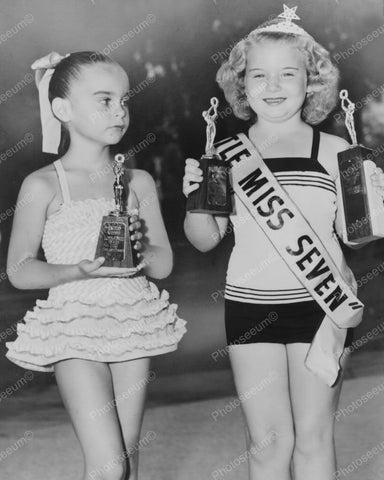 Little Girl Beauty Queen Pageant Rivalry 8x10 Reprint Of Old Photo - Photoseeum