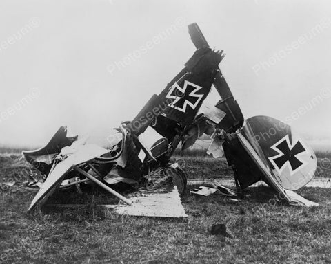 German Military Biplane Wreckage 1900s 8x10 Reprint Of Old Photo - Photoseeum