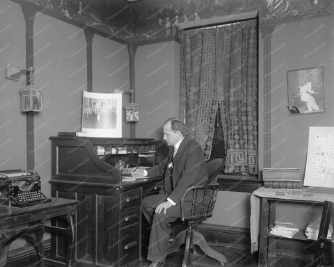 Lawyer At Work In Home Office 1910s 8x10 Reprint Of Old Photo - Photoseeum