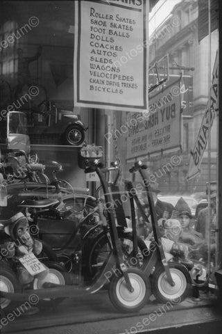 Scooters & Toys In Window Display Vintage 8x12 Reprint Of Old Photo - Photoseeum