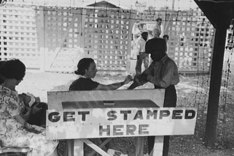 Carnival Hand Stamp Booth 1930s 4x6 Reprint Of Old Photo - Photoseeum