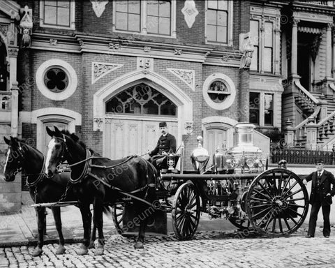 Horse Drawn Fire Engine 1890s 8x10 Reprint Of Old Photo - Photoseeum