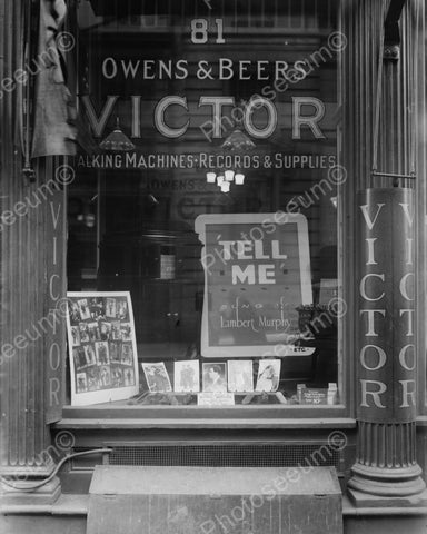 Victor Antique Record Shop Early 1900s 8x10 Reprint Of Old Photo - Photoseeum