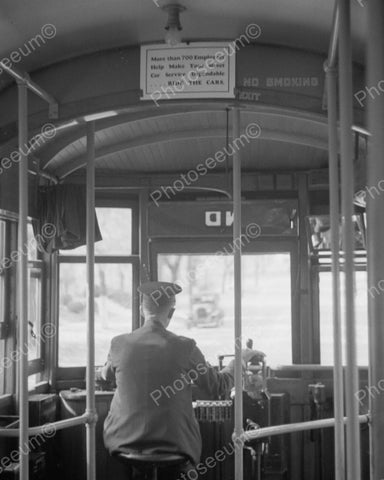 Streetcar Conductor 1938 Vintage 8x10 Reprint Of Old Photo - Photoseeum