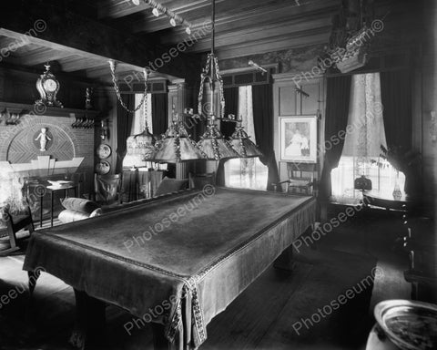 Fancy Old Fashioned Pool Table Vintage Billard 8x10 Reprint Of Old Photo - Photoseeum