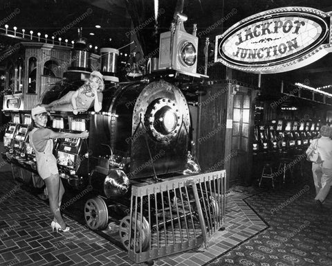Locomotive Slot Machines Jackpot Juction Vintage 8x10 Reprint Of Old Photo - Photoseeum