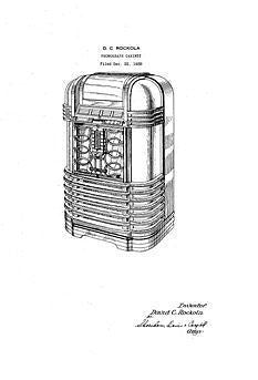 USA Patent Rockola 1930's Jukebox DE 20 Deluxe Drawings - Photoseeum