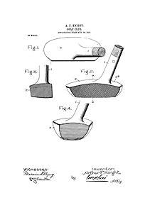 USA Patent A P Knight First Golf Putter 1900's Drawings - Photoseeum