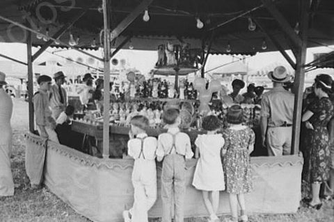 Louisiana Fair Kids at Midway Game 4x6 Reprint Of 1930s Old Photo - Photoseeum
