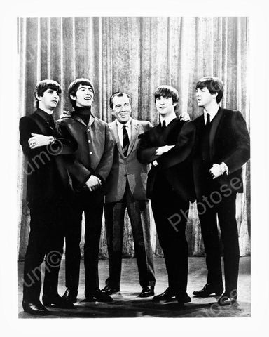 The Beatles Pose With Ed Sullivan 1964 8x10 Reprint Of Old Photo - Photoseeum