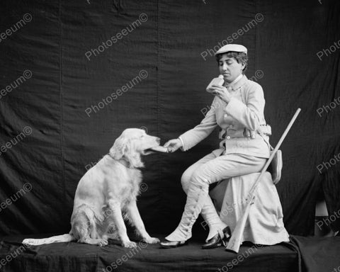 Hunting Dog With Master 1910 Vintage 8x10 Reprint Of Old Photo - Photoseeum