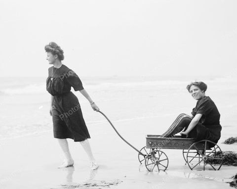 Beach Wagon Ride 1905 Vintage 8x10 Reprint Of Old Photo - Photoseeum