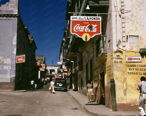 Coca Cola Signs Streets Puerto Rico 1940s 8x10 Reprint Of Old Photo - Photoseeum