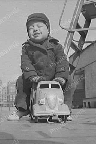 Small Boy Tot Rides 4 Wheel Truck! 4x6 Reprint Of Old Photo - Photoseeum