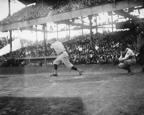 Babe Ruth Hits A Run 1921 Vintage 8x10 Reprint Of Old Photo - Photoseeum