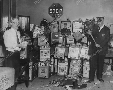 Confiscated Machine Collection Vintage 8x10 Reprint Of Old Photo - Photoseeum