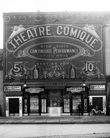Theatre Comique 5 and 10 Cent Admission 1920 Vintage 8x10 Reprint Of Old Photo - Photoseeum