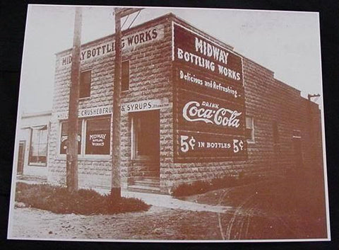 Coca Cola Midway Bottling Works Vintage Sepia Card Stock Photo 1930s - Photoseeum