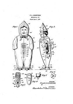 USA Patent Lindstrom Johnny Wind Up Toy 20's Drawings - Photoseeum