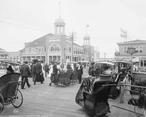 Boardwalk And Steel Pier Atlantic City 1900 Vintage 8x10 Reprint Of Old Photo - Photoseeum