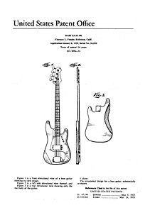 USA Patent Fender Precision Base Guitar v2 1950's Drawings - Photoseeum