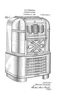 USA Patent Rockola Master 40 1940's Jukebox 1401 Drawings - Photoseeum