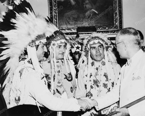 President Truman Being Presented With A Pipe Vintage 8x10 Reprint Of Old Photo - Photoseeum