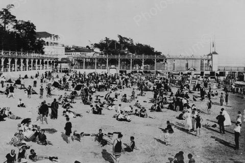 Crystal Beach Ontario Busy Beach 1910s 4x6 Reprint Of Old Photo - Photoseeum
