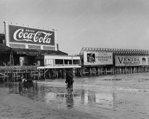Atlantic City NJ Coca Cola Billboard Vintage 1920s Reprint Of Old Photo - Photoseeum