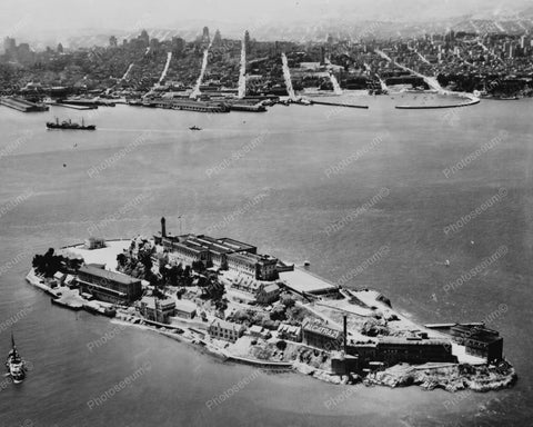 Alcatraz Island Aerial View 1930s 8x10 Reprint Of Old Photo 2 - Photoseeum