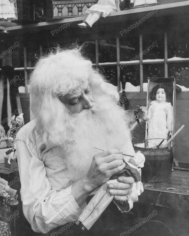 Santa Claus Making A Toy 1900s Vintage 8x10 Reprint Of Old Photo - Photoseeum