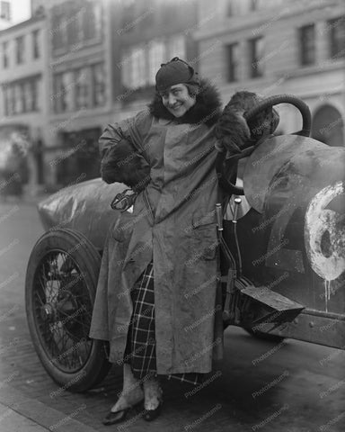 Victorian Woman Auto Racer Poses Vintage 8x10 Reprint Of Old Photo - Photoseeum