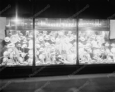 Window Display Of Hats 1920 Vintage 8x10 Reprint Of Old Photo - Photoseeum
