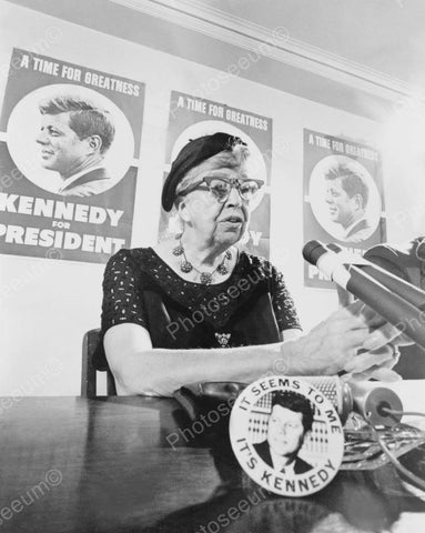 Eleanor Roosevelt Promoting Kennedy Vintage 8x10 Reprint Of Old Photo - Photoseeum