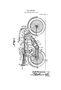 USA Patent Forman Motorcycle 1920's Drawings - Photoseeum