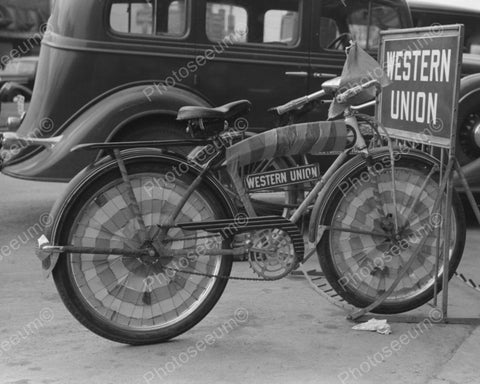 Western Union Messenger Bicycle Viintage 8x10 Reprint Of Old Photo - Photoseeum