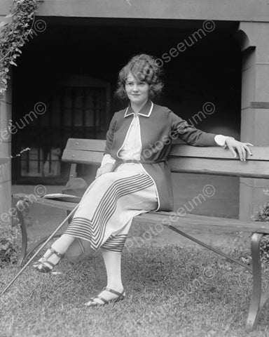 Woman Sitting On Park Bench 1922 Vintage 8x10 Reprint Of Old Photo - Photoseeum