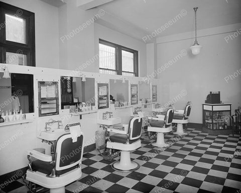 Barber Shop Chairs 1920's Vintage 8x10 Reprint Of Old Photo - Photoseeum
