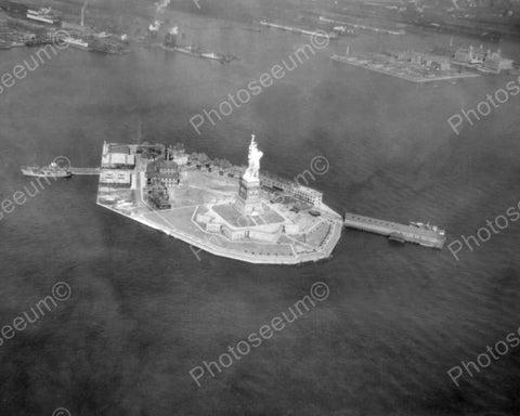 Statue Of Liberty 1920s Aerial View 8x10 Reprint Of Old Photo - Photoseeum
