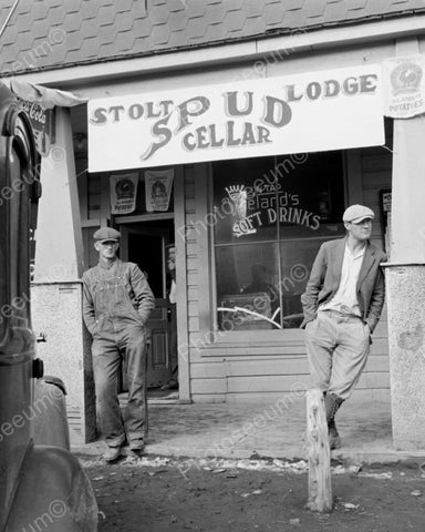 Men Outside Stolt Spud Lodge Cellar Shop 8x10 Reprint Of Old Photo - Photoseeum