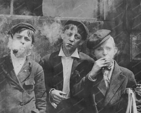 Cool Smoking Newspaper Boys! 1900s 8x10 Reprint Of Old Photo - Photoseeum