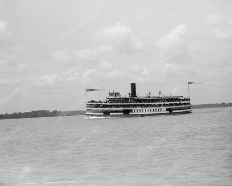 Steamer Columbia 1908 Vintage 8x10 Reprint Of Old Photo - Photoseeum