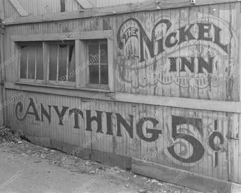 The Nickel Inn Anything 5 Cents 1938 Vintage 8x10 Reprint Of Old Photo - Photoseeum